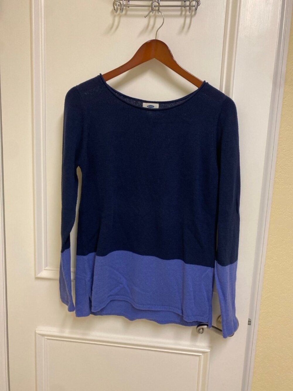 Old Navy Blue Periwinkle Color Block Lightweight Pullover Crewneck Sweater Size